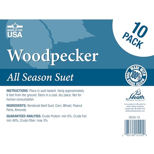 Heath Outdoor Products DD24-10 Woodpecker Suet Cake, 10 Pack