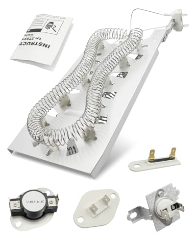 MED5500FW1 Heating Element Replacement Fit for Maytag MED5500FW2 MED5630HC0 MED5630HC1 MED5630HC2 MED5630HW0 MED5630HW1 MED5630HW2 MED5801TW0 MED6230HC0 MED6230HC1 MED6230HW0 Dryer - style: 1x8577274 dryer thermistor,1xheating element,1x279973 and 1x33925