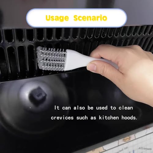 2-in-1 Bird Cage Cleaning Brush & Poop Remover with Long Handle – Scraper, Curved Brush for Parrot Cages, Kennels, and Perches – Rust-Resistant Pet Habitat Cleaning Tool (2 Pcs) (Grey+White)