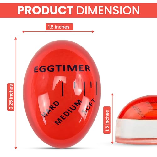 Iconikal Egg Timer 2-Pack BPA Free Color Changing Soft Hard - color: Red