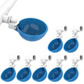 Lil'Clucker Large Automatic Chicken Waterer Cups and 1/2" PVC Tees - Chicken Water Feeder - Suitable for Chicks, Duck, Goose, Turkey and Bunny - Poultry Water Feeder Kit (Blue, 8-Pack) - size: 8-Pack
