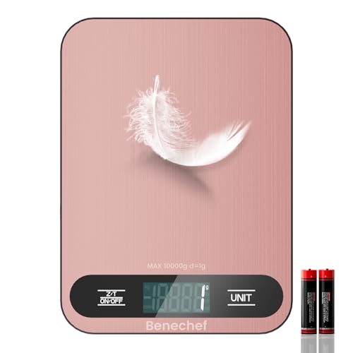 Premium Digital Kitchen Scale, Precision Accurate to 1g, Stainless Steel with LCD Display, 6 Units with Tare Function，Pink - Perfect for Baking, Cooking, and Coffee