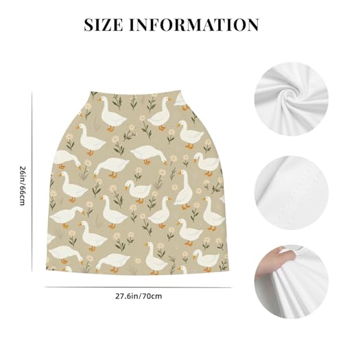 Cute Goose Baby Car Seat Covers, Goose Baby Shower Gifts Carseat Canopy for Boys and Girls Stretchy Infant Carseat Cover - color: goose flowers
