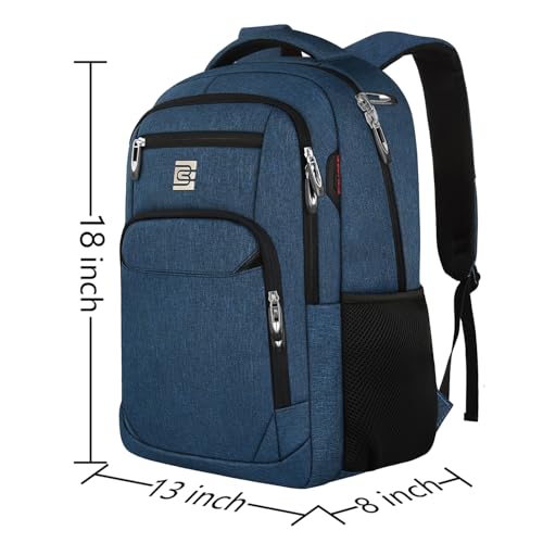 Laptop Backpack,Business Travel Anti Theft Slim College Backpack | Water Resistant Durable Computer Bag Gift for Women & Men Fits 15.6 Inch Laptop and Notebook - Blue - color: Blue, size: 15.6 Inch, style: Laptop