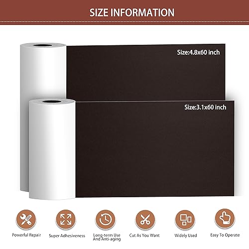 Besezx Leather Repair Patch Tape Kit, Self Adhesive Leather Repair for Furniture, Couch, Sofa, Car Seats,Office Chair,Vinyl Repair Kit.3.1inx60in - color: Dark Brown, size: 3.1 in x 60 in