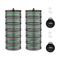 iPower 2ft 6-Layer Herb Drying Rack Breathable Mesh Hanging Dryer with Zippers Foldable Heavy Duty Ring for Garden Plant, Free Storage Bag and Hook Included, 2 Packs - size: 6-Layer