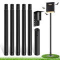 15ft Bat House Pole, 1.9in Diameter Heavy-Duty Galvanized Steel Outdoor Purple Martin Bird House Pole with Ground Socket, Including Bat House Installation Bracket, Black - size: 15FT