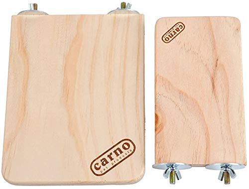 Litewoo Bird Wood Perch Platform Stand Shelf for Parrot Budgie Parakeet, M | Natural wood, smooth sanded surface for chew/stand, for small-medium birds/cockatiel/conure/cockatoo/cage, 7.09x5.12x0.59in