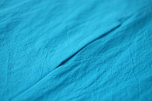 Cotton Linen Japanese Apron Halter Cross Back Bandage X Shape Aprons Two Pockets - color: Sky Blue
