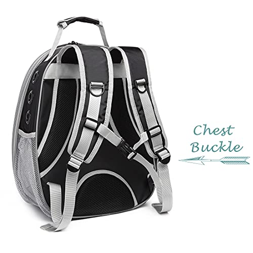 Bubble Cat Carrier Backpack, Transparent Pet Carrier Backpack for Small Puppy and Bunny, Space Capsule Bubble Cat Backpack Carrier, Airline Approved Waterproof Green Pet Backpack for Small Dog - color: Black