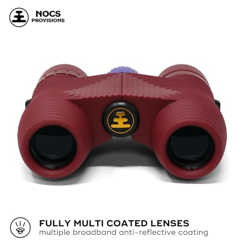 Nocs Provisions Standard Issue 10x25 Binoculars, Waterproof, Bird Watching | 10X Magnification, Bak4 Prism, Wide View Multi-Coated Lenses, Hiking & Backpacking, Adults & kids - color: Sacrodes Red, size: 10x25