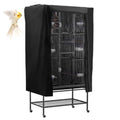 POPETPOP Universal Bird Cage Cover, Good Night Parrot Cage Cover for Birdcage Accessories, Washable&Breathable (Black, Large)