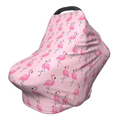 Flamingo Baby Stuff Car Seat Cover for Baby,Mom Nursing Breastfeeding Covers,Multi-Use Car Seat Canopy Carrier Cover,Stroller Cover Newborn Shower Gift for Boys Girls - color: Flamingo