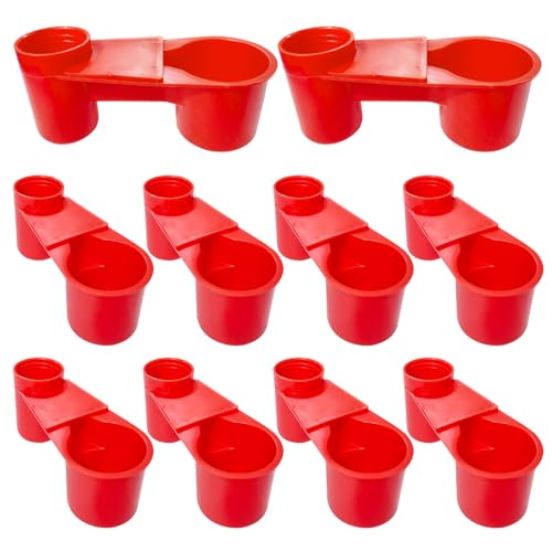10 Pcs Bird Drinker Feeder Plastic Soda Pop Water Bottle Cup Pigeon Water Bottle Feeder for Cage for Chicken Pigeons Birds (Plastics, 10pcs)