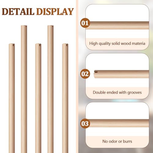 Sintuff 8 Pcs Bird Perches for Cage Accessories, Wooden Perch Rods Replacement with Double Head Slots, 0.6 Inch Diameter Natural Wood Stand for Parrot Macaw Cockatoo Parakeet (15 Inches) - size: 15 Inches