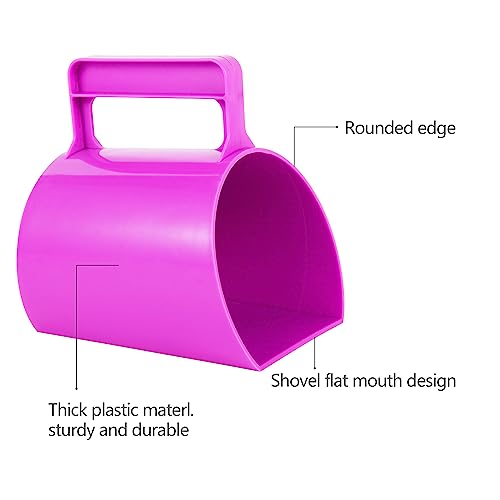 Feed Scoop - Grain Scoop for Horse,Heavy Duty Plastic Large Food Scoop for Large Dogs Livestock 1.8 Quart/7.2Cups (Blue) - color: Blue