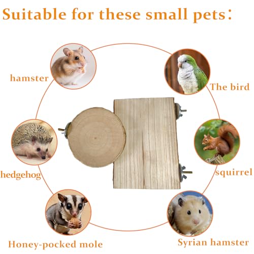 Hamiledyi Wood Bird Perch 4 Pcs Natural Bird perches Wooden Stand Platform or Budgie Conure Parrot Parakeet Cockatiel Lovebird - size: 3.9x2+6.1x2in