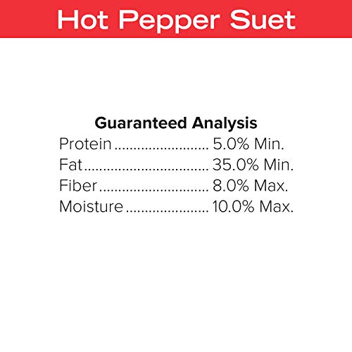 Blue Seal Hot Pepper Suet Cakes for Wild Birds | No Mess Suet Feed with Cracked Corn | Food for Woodpeckers, Cardinals, Siskins & Sparrows | Use with Suet Feeder | 11oz Seed Cake (12 Pack)