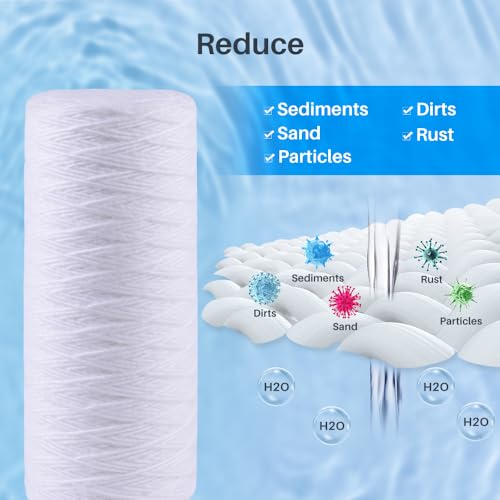 CFS Sediment Water Filters for Campbell HDSC5, HDSC30, 10 x 4.5, 2 Pack | Captures sand, silt & rust in Campbell HDF150, CHD-100 & standard Big Blue housings; 9.75 x 4.5 in; well water ready - size: 2 Pack