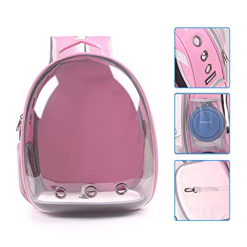 Cat Backpack Carrier, Pet Backpack, Breathable Cat Dog Space Capsule Backpack, Airline-Approved for Small Cats Dogs Birds Bunny Travel Hiking | Breathable Airline-Approved, Full Transparent Dome, Padded Backpack Straps for Walking, Driving, Vet Visits, Ou