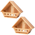 SWANGSA 2 Pack Cedar Mourning Dove Nesting Box, Wooden Birdhouses for Outdoor Doves and Other Small Birds - size: 2 Pack