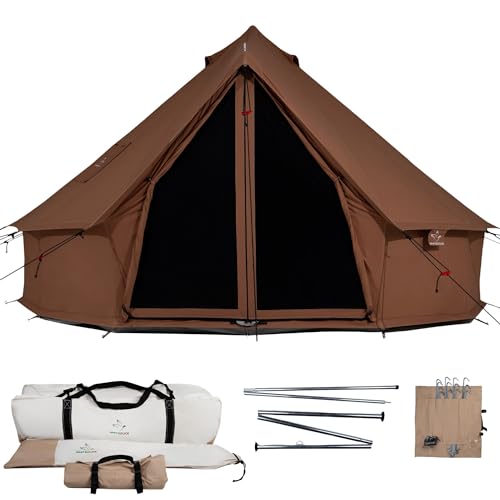 WHITEDUCK Regatta Canvas Bell Tent - w/StoveJack, Waterproof, 4 Season Luxury Camping and Glamping Yurt Tent Outdoor - color: Desert Red, size: 20' (6M), Water Repellent