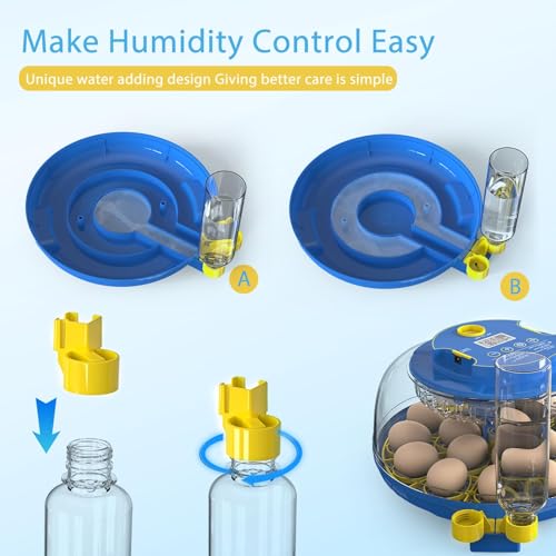 Incubators for Hatching Eggs, 18 Egg Incubator with Automatic Egg Turning and Humidity Control, 360° View Incubadora De Huevos De Gallina, Egg Candler, Incubator for Chicken Eggs, Ducks, Goose, Quail
