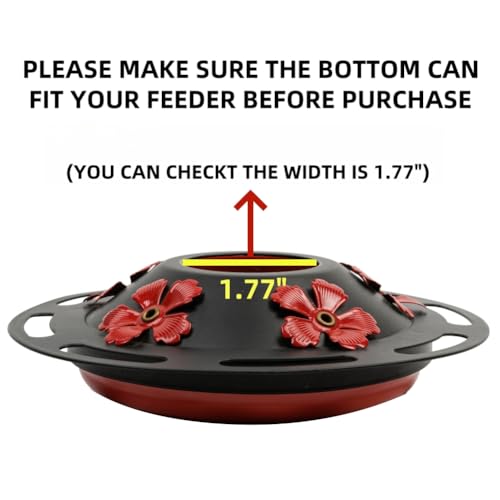 WOSIBO Hummingbird Feeder Replacement Bottom Base Replacement Part Includes Red Plastic Base Metal Top and Brushes (Black Circle) - color: Black Circle