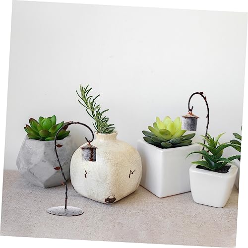 BESPORTBLE Rustic Iron Birdcage Hanging Rack Floor Stand for Micro Landscape Decor Vintage Wrought Iron Adornment for Indoor and Outdoor Use Flexible Design for Garden and Home
