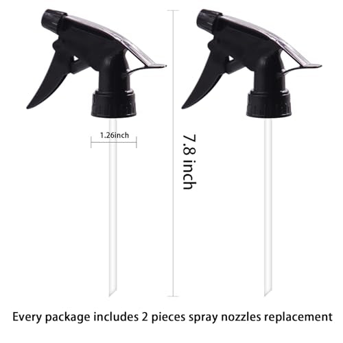2 Pack Plant Mister Sprayers Watering Nozzles for Glass Spray Bottle with Plastic Top Pump and Adjustable Mist Spray Nozzle, Clear