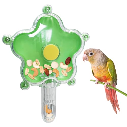 BNOSDM Bird Foraging Toys Cockatiel Foraging Wheel Parrot Cage Spinning Toys Parakeet Enrichment Puzzle Feeder Toy for Budgies Lovebirds Canaries (Green) - color: Green