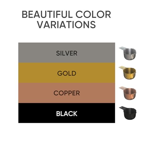 Color Up ½ Cup Measuring Cup (120 ml) – Premium Black Stainless Steel, Accurate for Wet & Dry Ingredients, Embossed Markings, Easy-Pour Spouts, Dishwasher-Safe, Kitchen Essential - size: 1/2 Cup (120 ml) Black