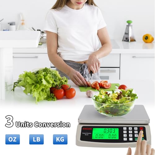 Food Scale 40KG/88LB Large Digital Kitchen Scales Weight Grams and Ounces Stainless Steel with Commercial Price Computing for Baking Cooking Meat Deli PCS Tare Function Adapter Included - style: BLUE BASE 40KG
