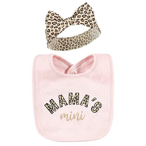 Hudson Baby Unisex Baby Cotton Bib and Headband Set - color: Leopard Mamas Mini, size: One Size