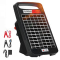 10 Miles Solar Powered Electric Fence Charger, 0.18J Portable for Livestock | 24/7 Day/Night Mode, Portable Solar Panel/AC Dual Power,10200V Output,Weatherproof, Easy Setup, Deters predators for Gardens - size: 10M 0.18J