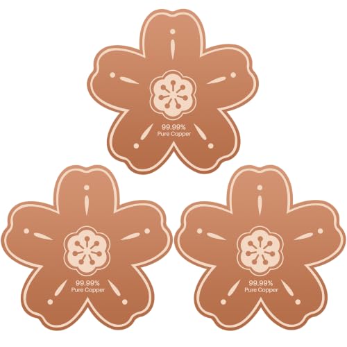 3Pcs Flower Bird Bath Copper Purification Disk | 99.99% Pure Copper Water Cleaning Discs 0.6mm Reinforced - Natural Physical Cleaner for Outdoor Birdbaths, Fountains & Bowls - size: 3Pcs Flower