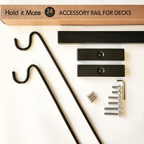 Long Hook Kits Ideal for Bird Feeders, Lighter Flower Baskets, Chimes, etc. for Vertical Spindled Deck Railings Only ((2) 34" on a 24" Mount) - size: (2) 34" on a 24" Mount