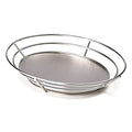 G.E.T. Oval Stainless Steel Basket with Solid Bottom and Wire Baskets | Dishwasher safe, Raised base stable, Oval shape versatile, Great for Sandwiches, Fries, Appetizers and Table Service - color: Stainless steel, size: 12.5" x 9.25", style: Modern