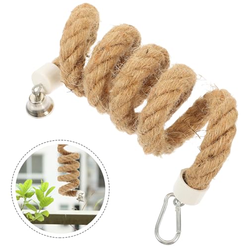 Ipetboom Bird Rope Perch Parrot Rope Toy for Bird Cages 39.37in Climbing Toys for Birds with Stable Clips Hanging Accessories for Play Exercise and Cage Decoration