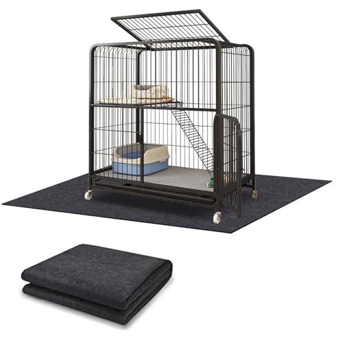 Large Bird Cage Mat, Under Pet Cage Mat, Absorbent/Waterproof Felt Pad for Bird Cages, Reptile Aquariums, Dog Kennels, with Non-Slip Backing for Hard Floors and Surfaces (36 x 36 inch) - size: 36.0"L x 36.0"W x 0.2"H
