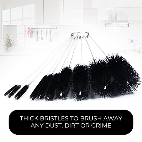 10" Extra Long Tube Cleaning Brush Set - 10 Pack - Pink | Flexible nylon straw brushes for bottles, cleaning straws, pipe cleaners, glass, keyboard, detailing and deep cleaning - color: Pink, size: 10pk - 2mm 3mm 4mm 5mm 6mm 8mm 12mm 16mm 20mm 24mm