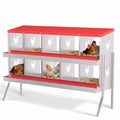 Galvanized Steel Chicken Nesting Box Set, 10-Compartment with Frame, Heavy-Duty Metal Egg Laying Station for Poultry Coop, Easy Clean Hens Nest with Vented Perforations - size: 10 Holes with Legs