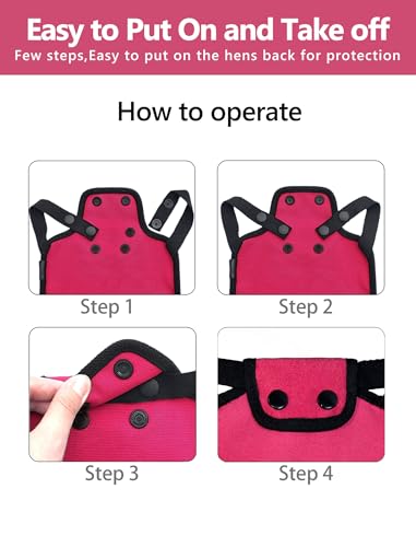 4 PCS Chicken Saddles for Hens, Adjustable Strap Chicken Aprons, Lightweight Breathable Hen Back Protector Fits Medium and Large Size Hens