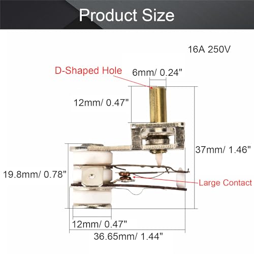 Fielect 2pcs Thermostat Adjustable Electric Heater Heating Temperature Controller 250V 16A N.C - size: 2pcs