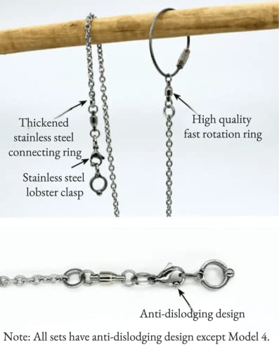 Bird Foot Chain Flying Stainless Steel Training Rope Outdoor Parrot Ankle Foot Ring Accessories Bird Harness Leash Prevent Escaping (Model6) - size: Model6