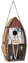 Sunset Vista Designs Welcome to The Woods Decorative Birdhouse, Rowboat - color: Rowboat