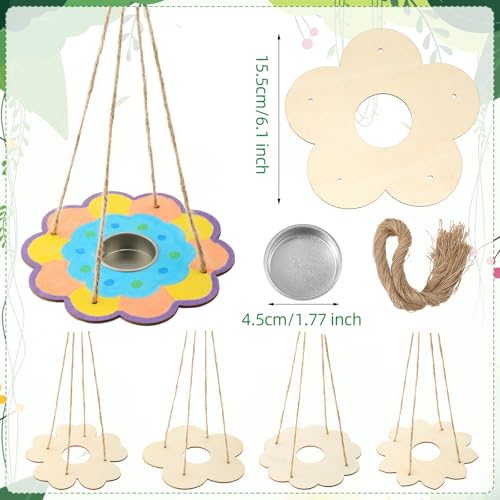 DoubleFill 24 Pack Bird Feeder Craft Kits for Kids Ages 3-8 Bird Feeder Craft Kits with Stainless Steel Bowls DIY Kids Crafts Wooden Art Painting Outdoor Bulk Toys for Children VBS Crafts