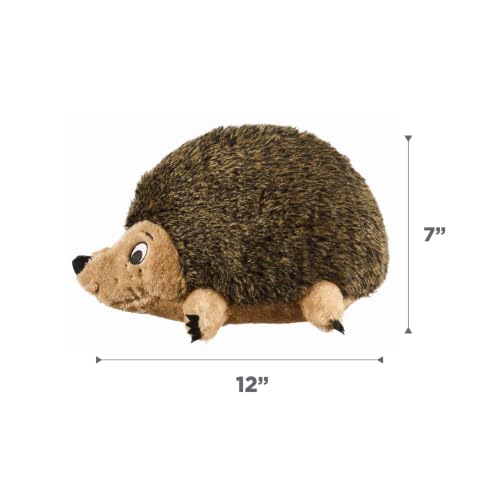 Outward Hound Hedgehogz Plush Dog Toy, Squeaks & Grunts, Large, 12" x 7" | Soft Realistic Faux Fur, Round for Rolling & Chasing, Cuddle & Carry, Interactive Fetch, Light Chewers, Dogs & Puppies - size: Large (Pack of 1)