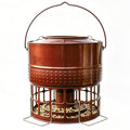 Solution4Patio 8-10LB Bird Feeder, Metal Wild Birdfeeder with 32 Access Holes & 2 Perches, Locking Top Helps Reduce Squirrel Stealing, Rust-Proof Hanging Design for Cardinals & Finches - color: Glazed Red