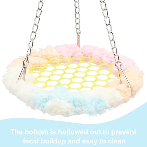 Wontee Bird Hanging Swing Hammock Colorful Hanging Perch Parrot Climbing Stand for Budgies Parakeets Lovebirds Caique Senegal Cockatiels (Pink) - color: Pink